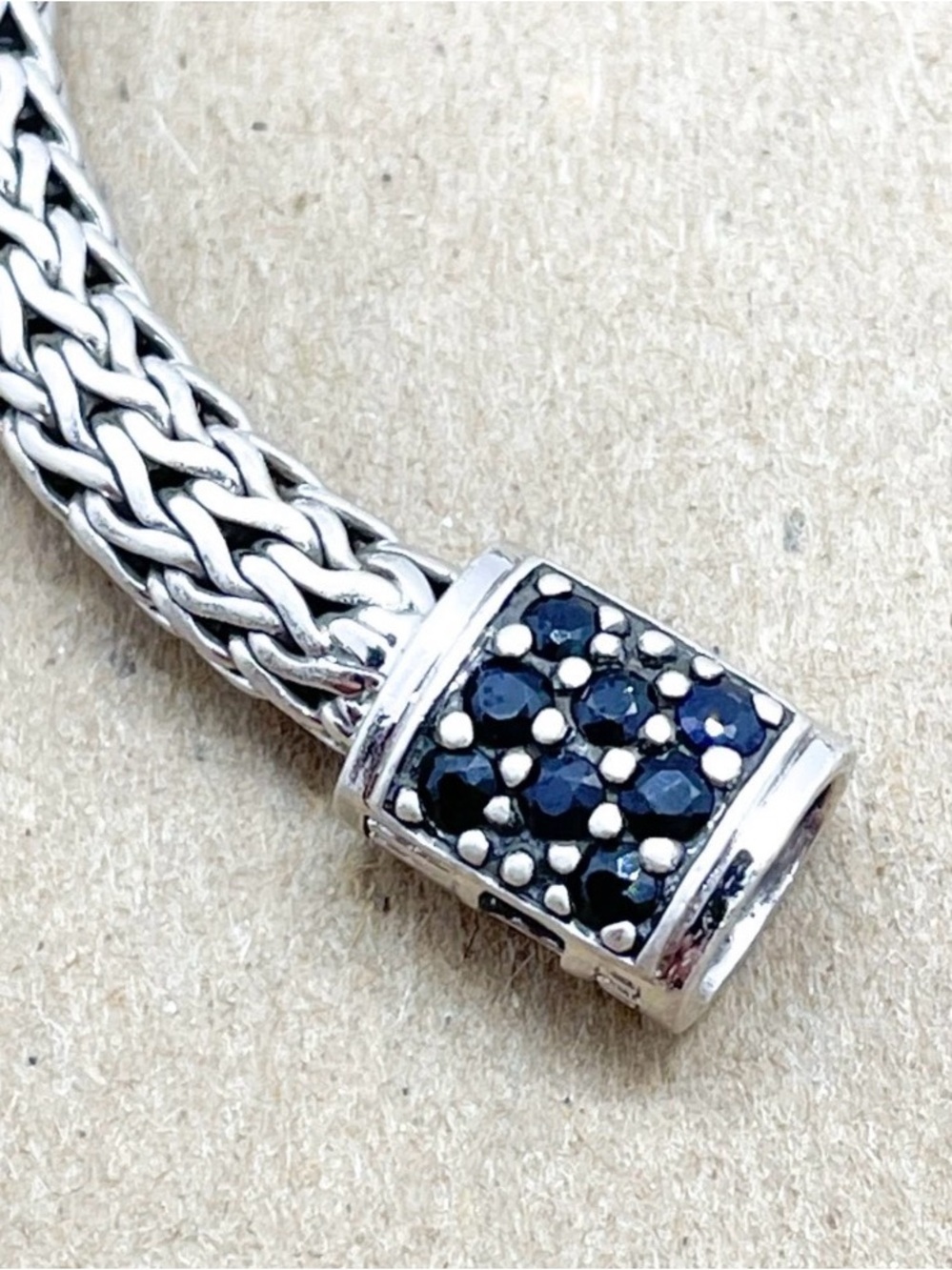 John Hardy Silver Icon Bracelet with Black Pavé Bead - Picture 3 of 5